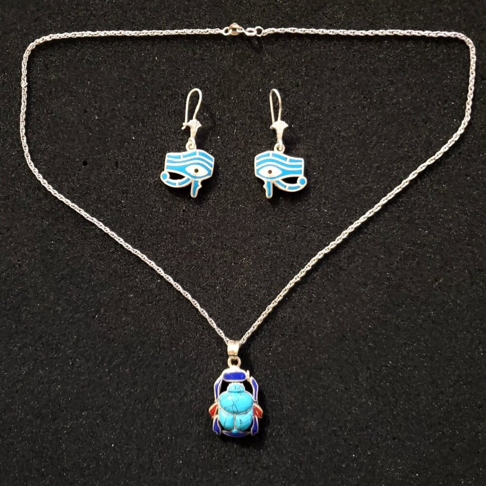 925 Sterling Silver Egyptian Jewelry Lot